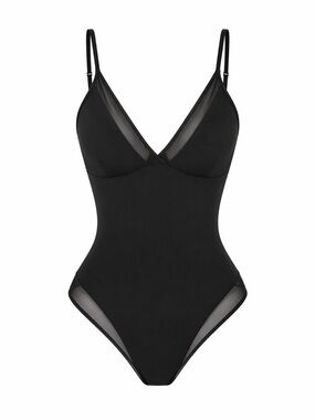 TA3 Black Meshy Snatched Swimsuit Sculpting Shapewear